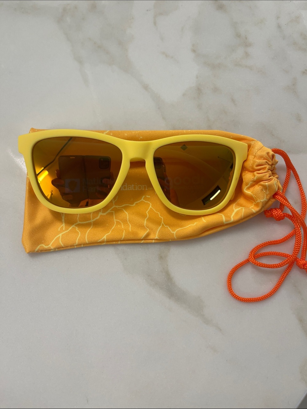 Goodr Grand Canyon National Park Yellow Sunglasses with Orange Mirrored Lenses